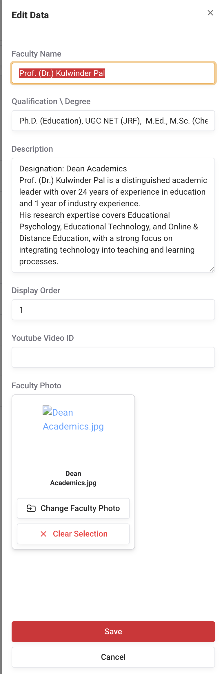 Faculty Editor Faculty Editor