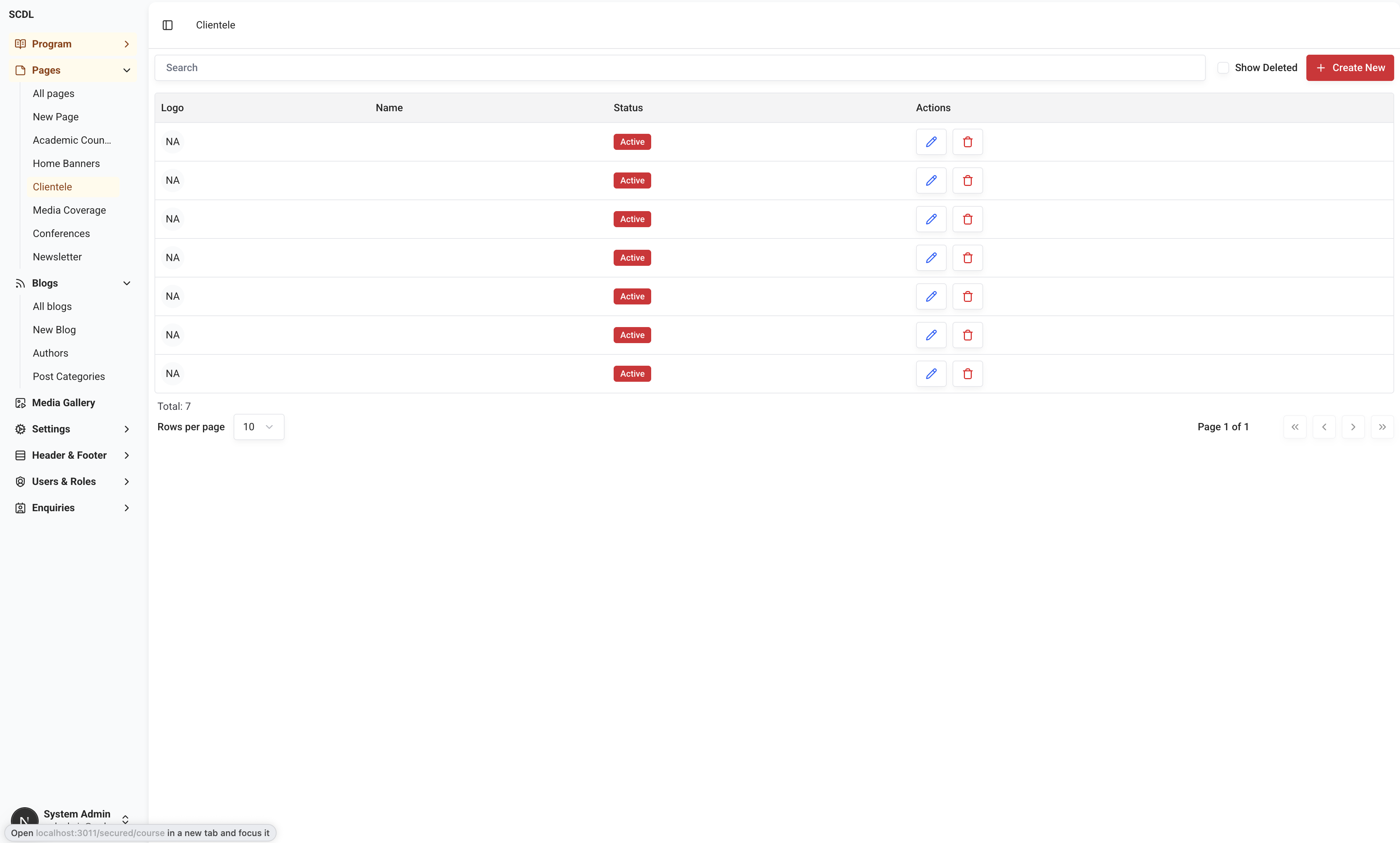 Clientele View Clientele View