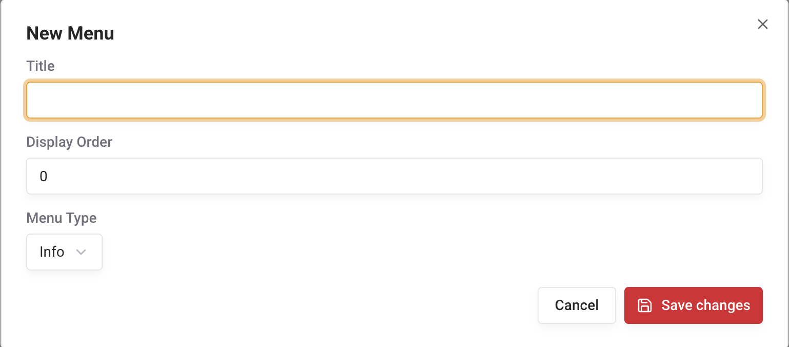 Menu Editor Menu Editor