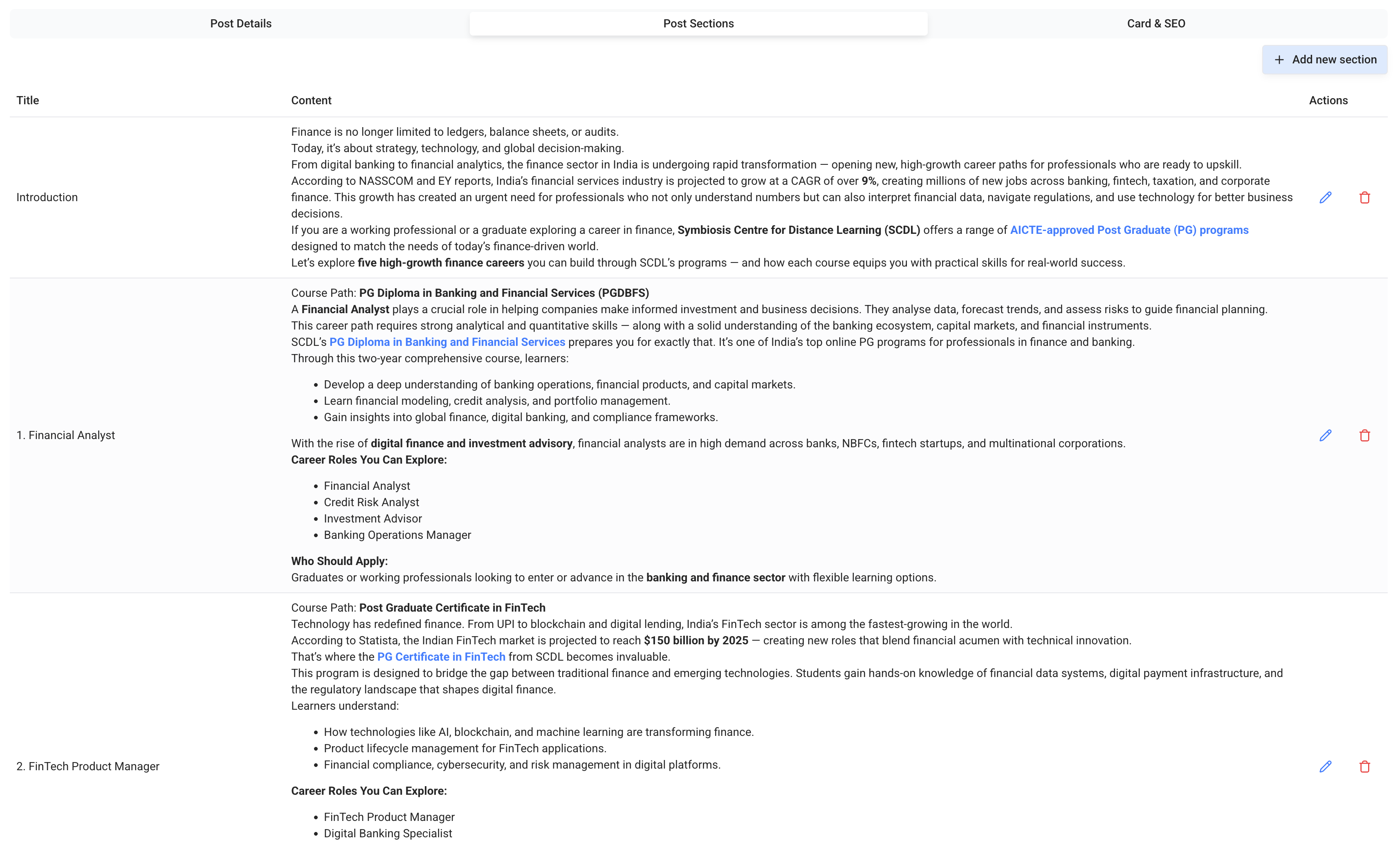 Post-Sections Edit View Post-Sections Edit View