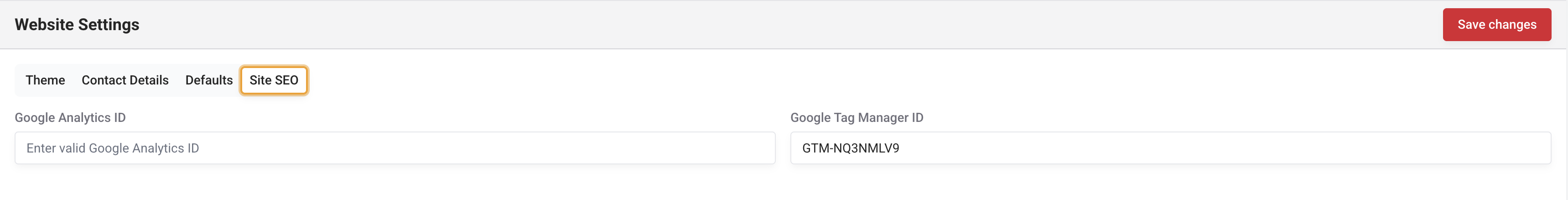 Settings SEO Settings SEO